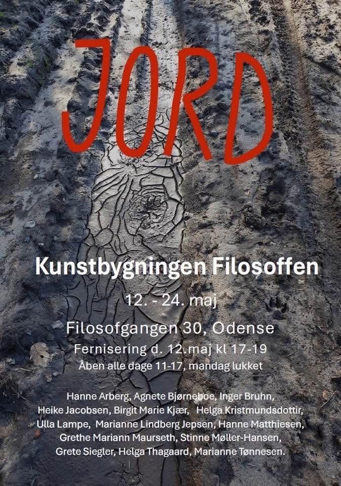 Plakat for gruppeudstillingen JORD i Kunstbygningen Filosoffen, Odense